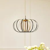 Lucande LED obesek Birger, O 39 cm, črna/zlata - Dnevna soba/jedilnica - Sodobni - črna, zlata - Kovina