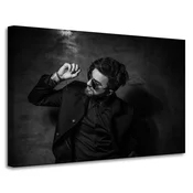 shumee Platno s tiskom Črno-beli moški 90x60 cm