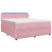 vidaXL Postelja boxspring z vzmetnico Roza 140 x 190 cm Žamet
