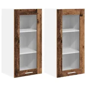 Vidaxl Viseča omarica 2 szt. Star les 40 x 31 x 80 cm Konstruiran les