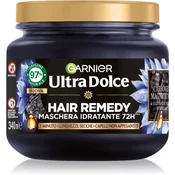Garnier Ultra Doux Magnetic Charcoal vlažilna maska za mastno lasišče in suhe konice 340 ml