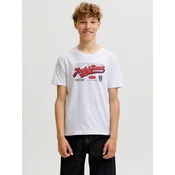 Jack & Jones Junior Majica marine / živo rdeča / bela