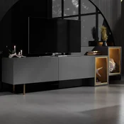 Hanah Home TV komoda Tenon, 213,2 cm, antracit / zlatna