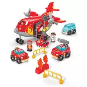 Stavebnica požiarnici s lietadlom Abrick Fireman Cargo Plane Écoiffier so 4 postavickami a 3 vozidlami od 18 mes ECO2996