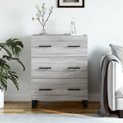 Greatstore Komoda siva sonoma 69,5x34x90 cm inženirski les