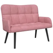 Vidaxl Kavč za 2 osebi Roza 115 x 61 x 87 cm Žamet