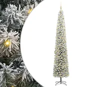 Vidaxl Umetno božično drevo z LED lučkami Zelena in bela 270 cm