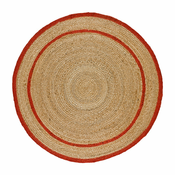Crveno-u prirodnoj boji okrugli tepih o 120 cm Mahon – Universal