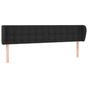 Vidaxl Vzglavje z ušesi črno 163x23x78/88 cm umetno usnje