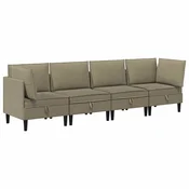 Vidaxl Komplet pohištva za dnevno sobo 4 pcs Kaki Blago
