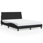Vidaxl Posteljni okvir brez vzmetnice Hanko črn 140x190 cm žamet