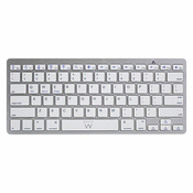 slomart bluetooth tipkovnica ewent ew3161 bela srebrna qwerty