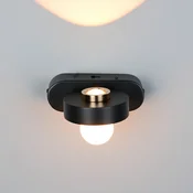 Trio Lighting LED stenska svetilka Arpino črna, izstop 15 cm, kovinska, 2-krilna. - Dnevna soba/jedilnica - Sodobni - črna mat - Kovina