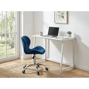 Set za radnu sobu ZARIMO stol 80x40 cm, bijela + stolica AVOLA VELVET, plava