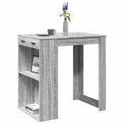 shumee vidaXL Barska miza siva sonoma 102x70x103,5 cm inženirski les