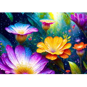 Enjoy - Puzzle Cvijeće na kiši - 1 000 dijelova