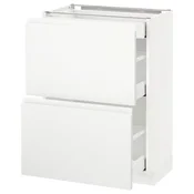 METOD/MAXIMERA Podstav omr z 2 ličnicama/3 predali, bela/Voxtorp mat bela, 60x37 cm