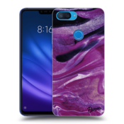 Silikonski prozorni ovitek za Xiaomi Mi 8 Lite - Purple glitter