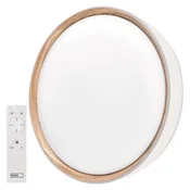 LED stenska svetilka ILVI, okrogla 45 W, zatemnljiva s spremembo CCT, bela + les
