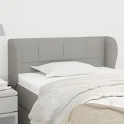 Vidaxl vidaXL Vzglavje s krilci svetlo sivo 83x23x78/88 cm blago