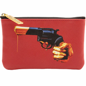 Kozmetična torbica TOILETPAPER REVOLVER, 15,5 x 9,5 cm, rdeča, Seletti