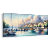 Slika pristanišče z barvitimi hišami - 120x60