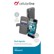 CELLULAR LINE torbica z žepom za denar in dokumente za iPhone 6, črn