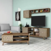 Hanah Home Set TV komoda i klub sto Inci, 4 komada, Orah-krem