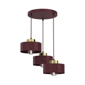 Luster na sajli MARTI 3xE27/15W/230V bordo/zlatna