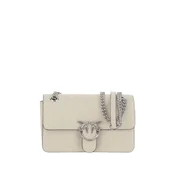 PINKO Torba za čez ramo Pinko Sac Rabat Love One Light Mini Vitello Wr Blanc bela