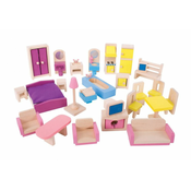 Bigjigs Toys Leseno pohištvo za hišico za punčke