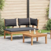 Vrtna klupa i set stolica 2 pcs Siva i smeda