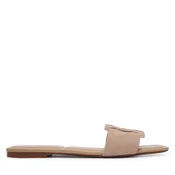 Natikači Calvin Klein Square Flat Sndl Embl Suede HW0HW03055 Bež