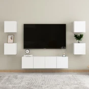 6-dijelni set TV ormarica bijeli od konstruiranog drva