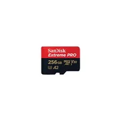 SanDisk Extreme PRO microSDXC 256 GB + SD adapter 200 MB/s in 140 MB/s A2 C10 V30 UHS-I U3