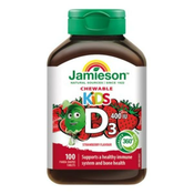 Jamieson Vitamin D3 Kids 400 IU pastile za sesanje z okusom jagode za otroke 100tbl.