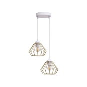 Luster na sajli CEED GOLD 2xE27/60W/230V, precnik 28 cm, bela/zlatna