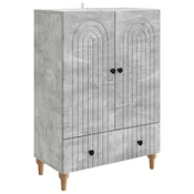 Vidaxl Strani šal Betonsko siva 66 x 34,5 x 95 cm Inženirski les