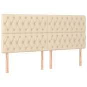 Vidaxl Vzglavje postelje kremne barve 180x7x118/128 cm blago
