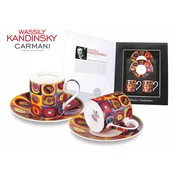 Carmani KOMPLET 2 SKODELIC ZA ESPRESSO DARILNI SET KVADRATOV WASSILY KANDINSKY