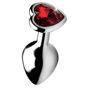 Booty Sparks Heart Gem Medium Anal Plug Red