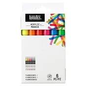 Komplet fluorescentnih akrilnih markerjev, 6 kosov Liquitex
