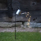 STAR TRADING LED sončna svetloba Dew Drop Water Can - Sodobni - črna - Kovina