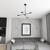 EMIBIG LIGHTING Natu, obesna svetilka, dolžina 64 cm, kovina, 4-svetilna. - Dnevna soba/jedilnica - Sodobni - črn