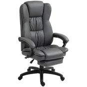 Homestar Pisarniški stol z naslonom ergonomski pisarniški stol z oporo za noge in masažo 685x685x113-121 cm siva