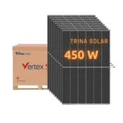 10kW sončna elektrarna komplet (10kW razsmernik Solaredge + 9,9kW sončnih panelov črne barve (22 x Trina Solar Vertex 450W) + 22 x optimizator Solaredge S500 - Trina Solar