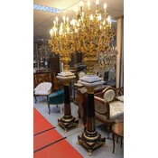Casa Padrino baroque table chandelier set with pillars black/white/gold - Magnificent baroque style decorative pillars with chandeliers - Baroque decorative accessories - Baroque furniture