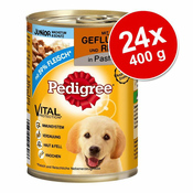 Varčno pakiranje Pedigree Junior Classic 24 x 400 g - Perutnina & riž