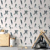 Tapeta - Football Characters - Action and movement in silhouettes on a light background. 50x1000 Premium