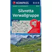 KOMPASS Wanderkarte 41 Silvretta, Verwallgruppe 1:50.000